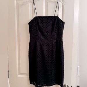 NWOT- Banana Republic Black Eyelet Lace Sheath Dress- sz 8